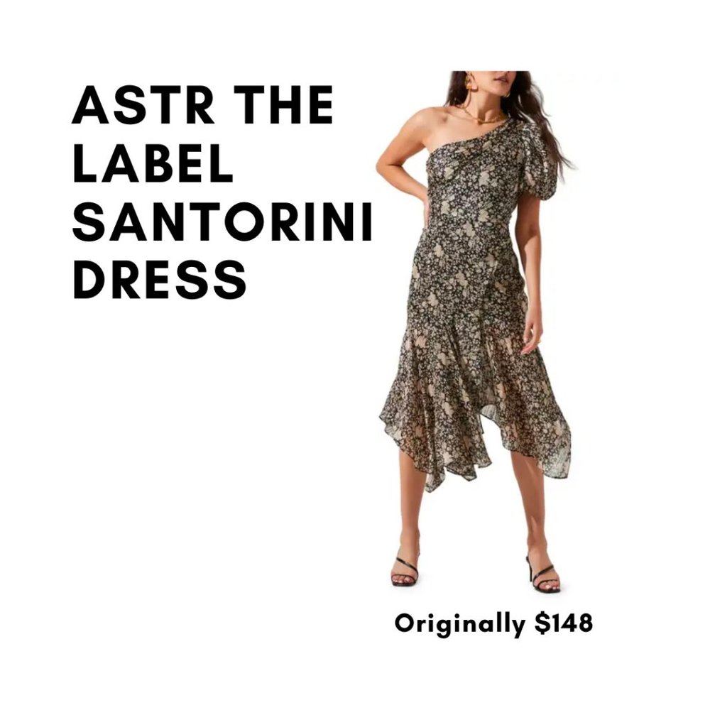 ASTR the Label Santorini Floral One Shoulder Dress